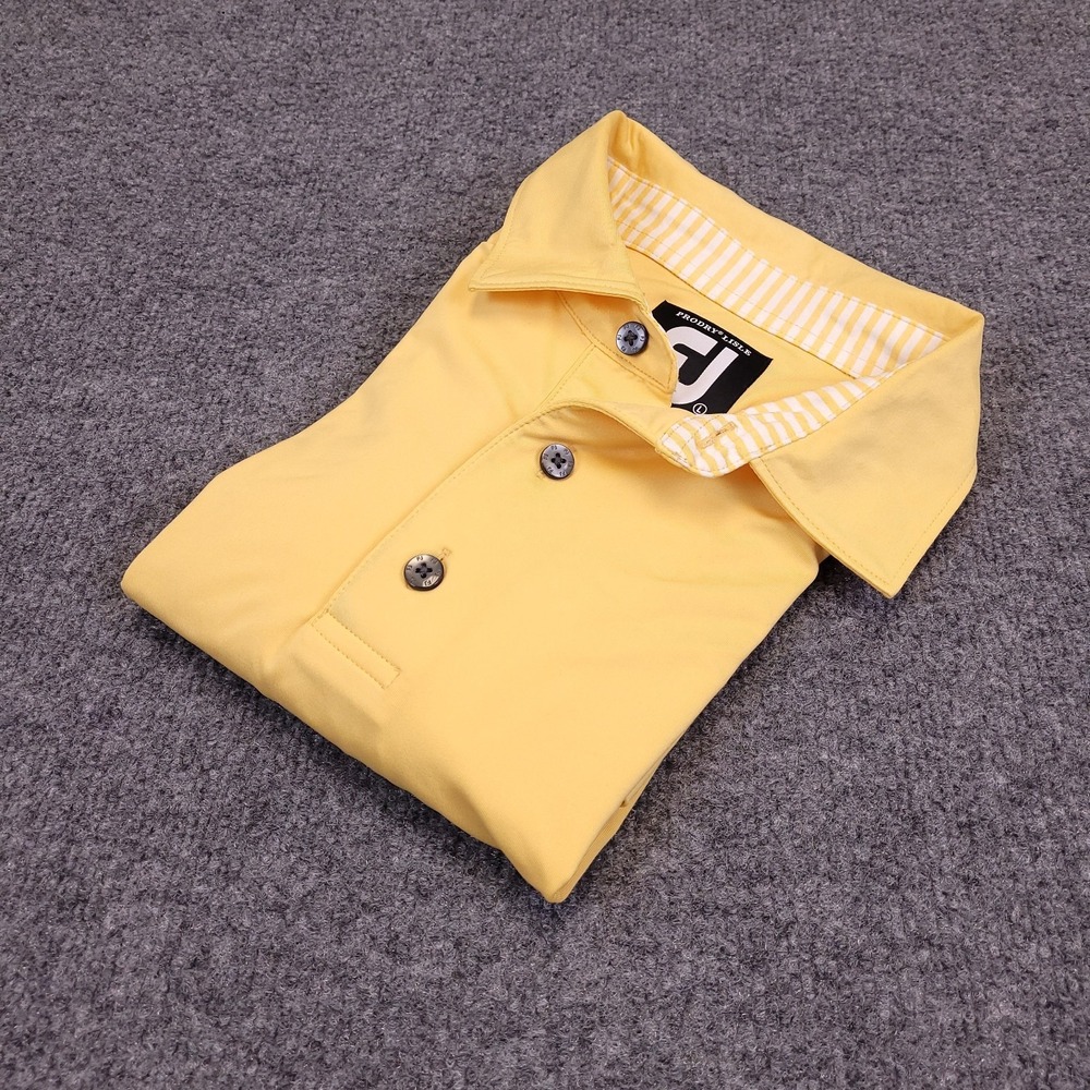 FootJoy ProDry Lisle Polo Shirt Sz Large Lemonade Yellow Stretch Performance
